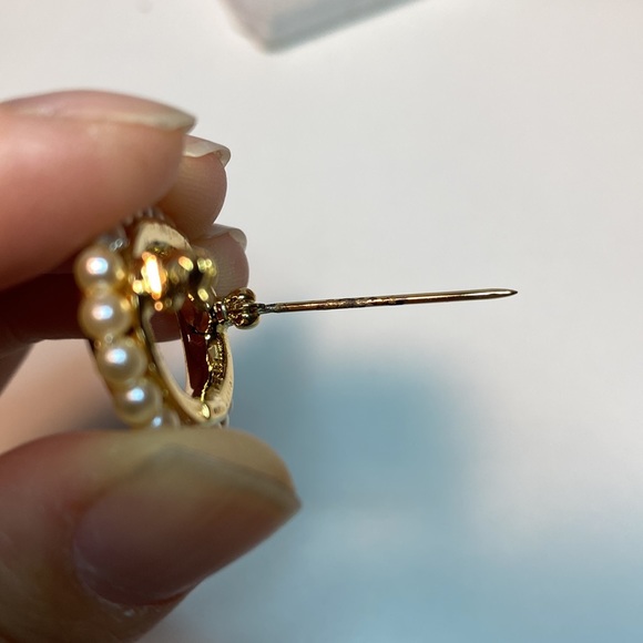 Vintage Set Napier Faux Pear Gold Tone Necklace & Oval Faux Pearl Brooch Pin - Picture 8 of 8